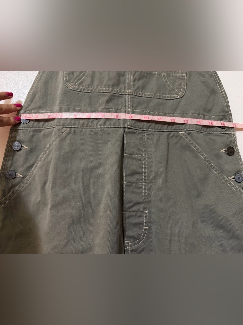 UNIONBAY Olive Green Cargo Bib Overalls - Picture 3 of 4